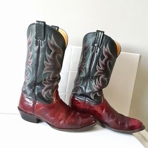 Nocona Two Tone Leather Western Cowboy Boots 10 D